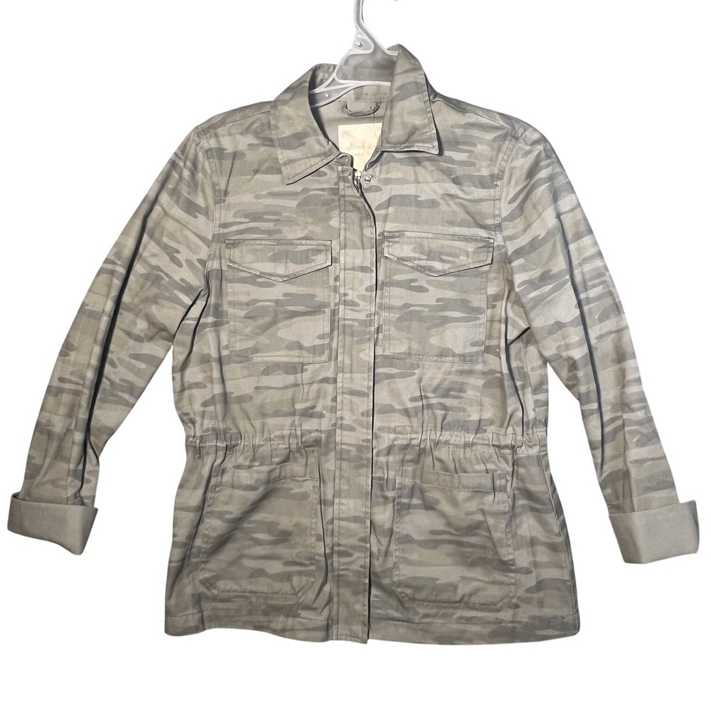 Altard State Women's Camouflage Utility Jacket Full Zip Drawstring Waist Size M